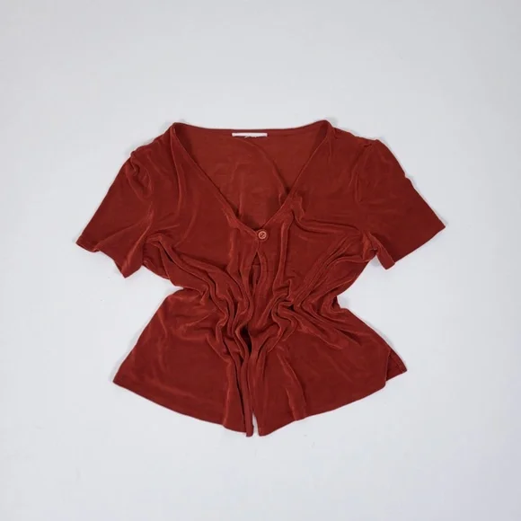 Vintage Rust Button-Front Top - Picture 4 of 10